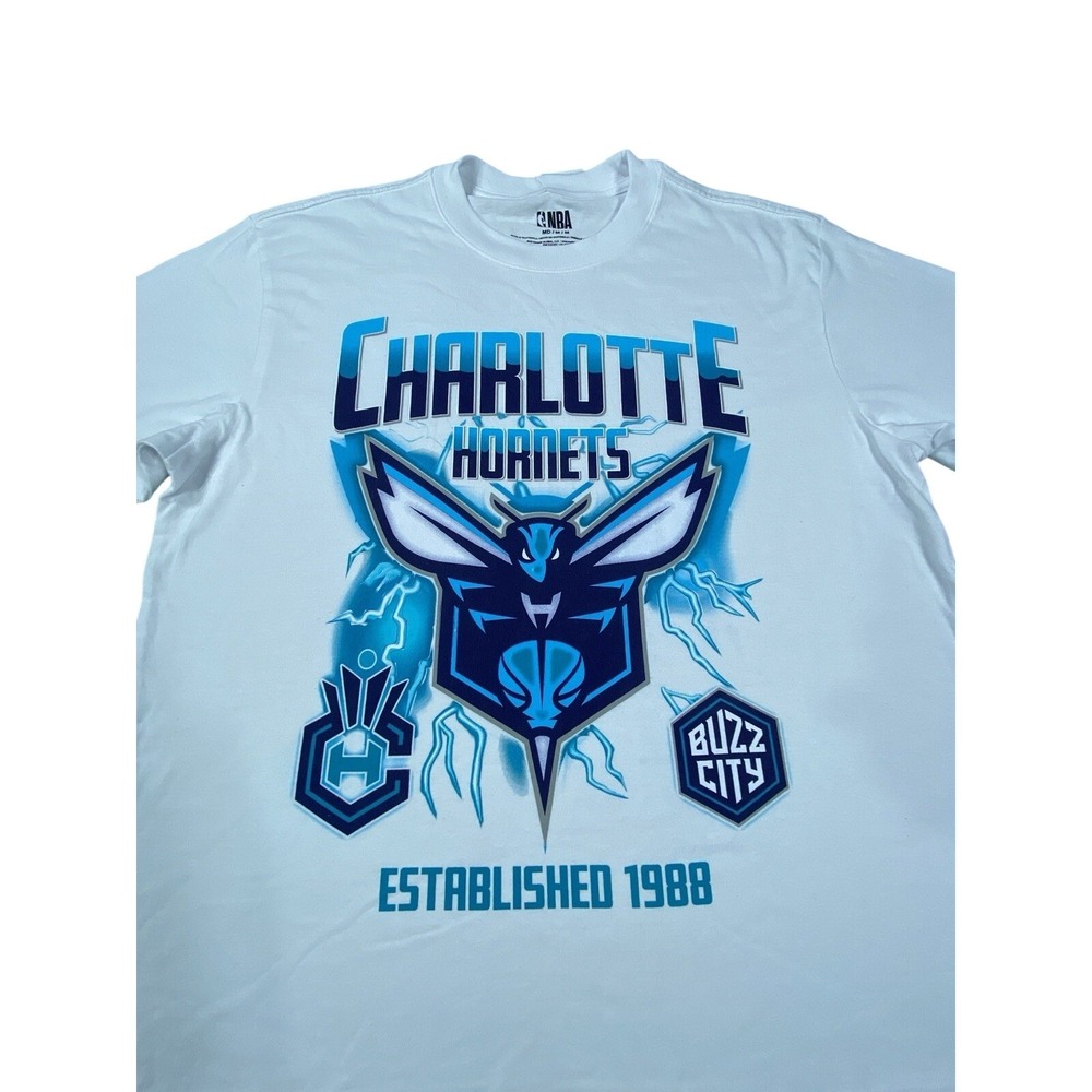Charlotte Hornets Shirt Mens XL‎ White Adidas NBA Basketball Tee Short Sleeve